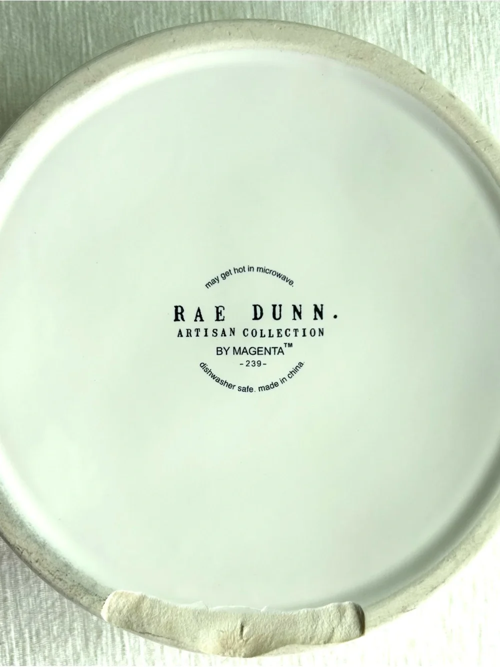RAE DUNN white ceramic good dog food bowl